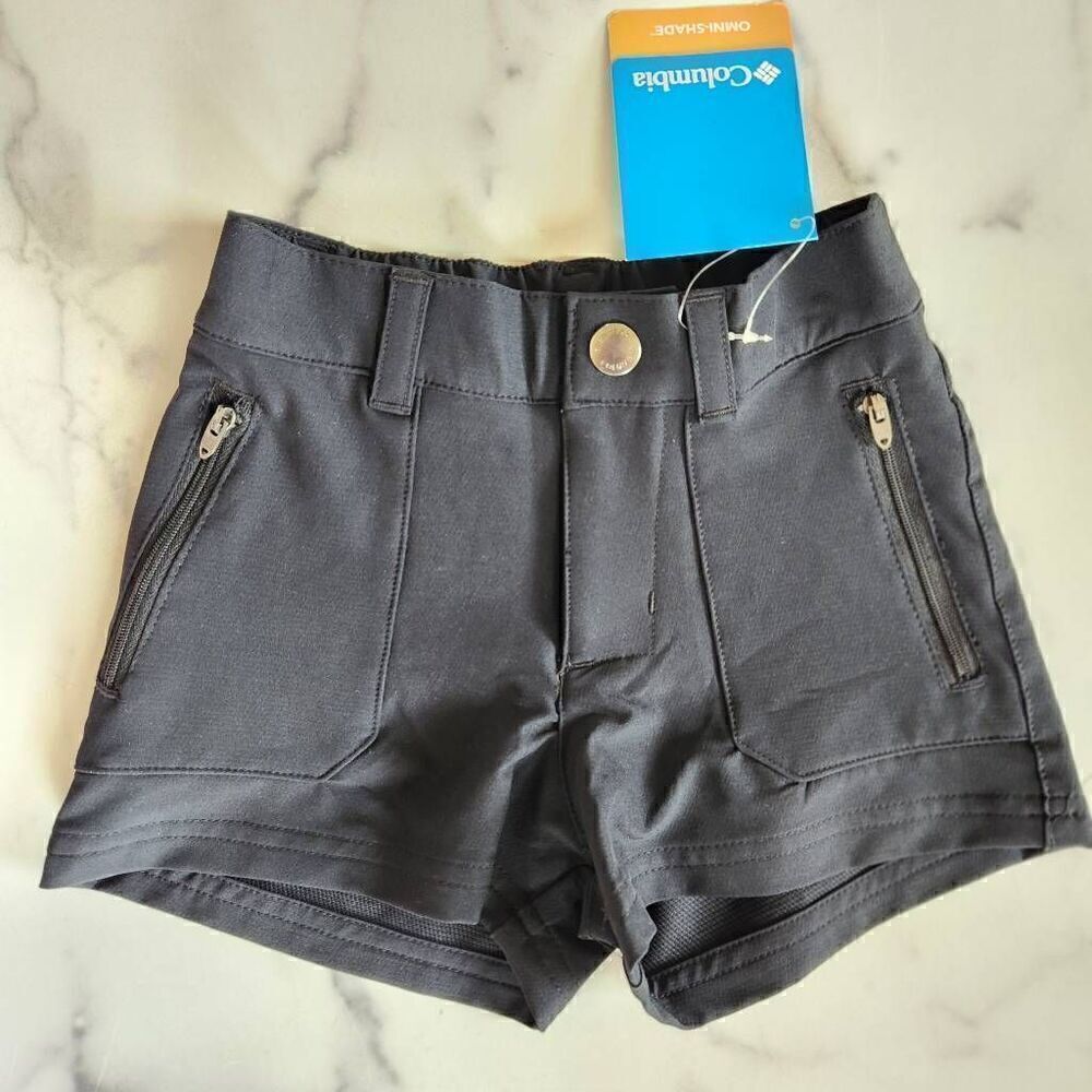 Columbia girls daytrekker black shorts hiking camping sporty NWT xxs 4-5 outdoor